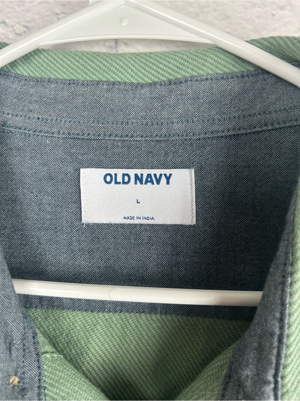 Old Navy Green Cotton Twill Utility Shirt Jacket Shacket Button Front Large - Picture 4 of 6